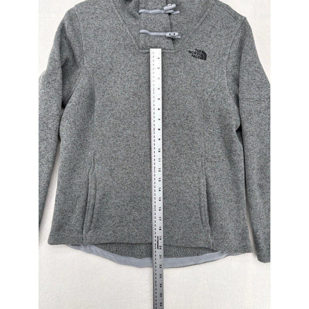 North Face Crescent Hooded Pullover Grey Fleece Toggle Hoodie Womens M NF0A33RB - Picture 10 of 16